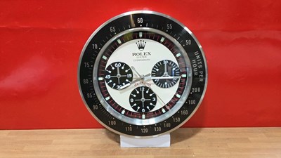 Lot 825 - DAYTONA , PAUL NEWMAN , ROLEX STYLE WALL CLOCK