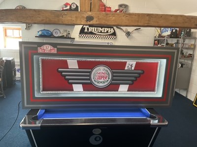 Lot 315 - LARGE ILLUMINATED MINI COOPER SIGN, 56 INCHES X 24 INCHES