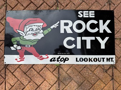 Lot 797 - SEE ROCK SALT ENAMEL SIGN 36" x 18"