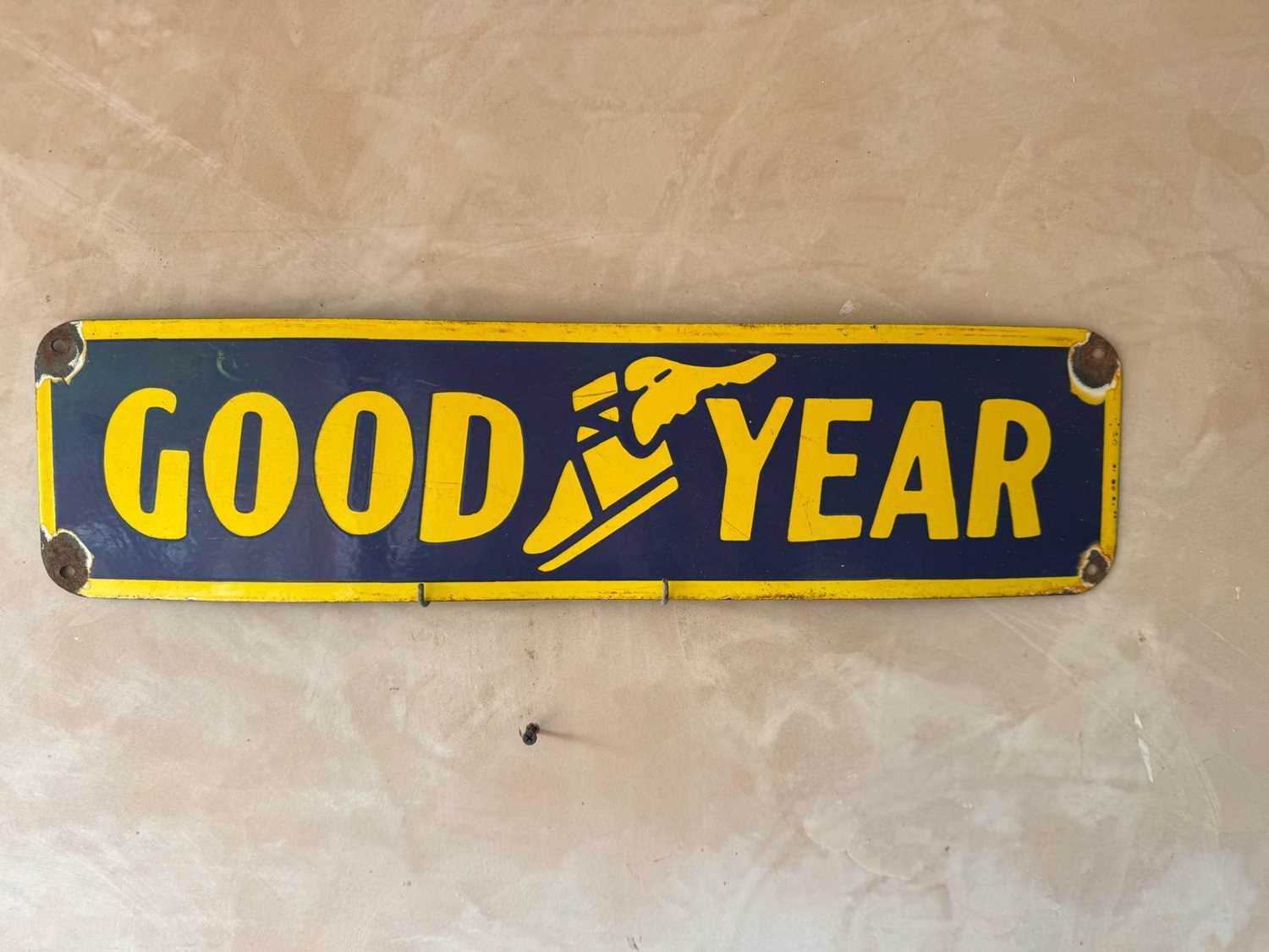 Lot 161 - GOOD YEAR ENAMEL SIGN 24" X 6"