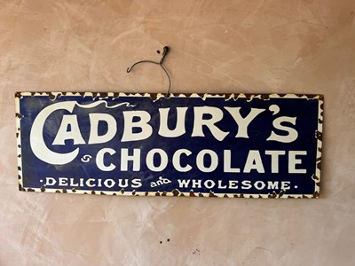 Lot 861 - CADBURY'S CHOCOLATE ENAMEL SIGN 36" X 12"