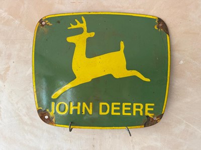 Lot 557 - JOHN DEERE ENAMEL SIGN 11" X 9.5"