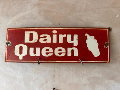 Lot 597 - DAIRY QUEEN ENAMEL SIGN 12" X 4"