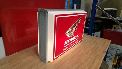 Lot 192 - HONDA SALES AND SERVICE , DOUBLE SIDED LIGHT UP SIGN 29" X 20"