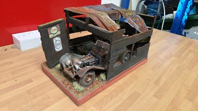 Lot 538 - SS100 JAGUAR BARN FIND DIORAMA