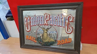 Lot 297 - UNION PACIFIC RAIL ROAD MIRROR 20" X 15"