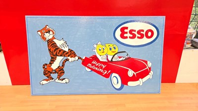 Lot 608 - HAND PAINTED WOODEN ESSO MR & MRS DRIP SIGN 28" x 20"