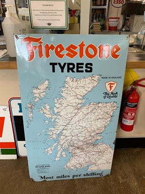 Lot 331 - FIRESTONE ENAMEL SIGN MAP OF SCOTLAND