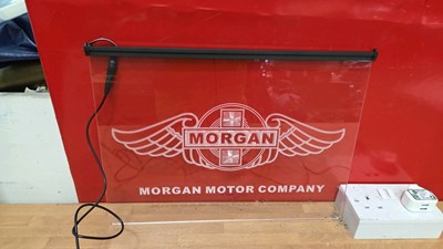 Lot 889 - LED MORGAN LIGHT UP SIGN 40 CM X 30 CM