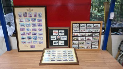 Lot 793 - SELECTION OF FRAMED CAR CARD PICTURES