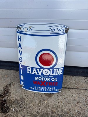 Lot 873 - HAVOLINE MOTOR OIL SIGN 9" X 6"