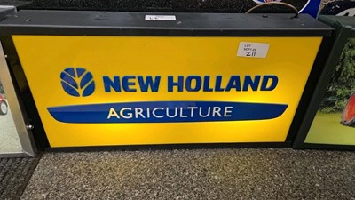 Lot 579 - NEW HOLLAND ILLUMINATED BOX SIGN 24" X 12"