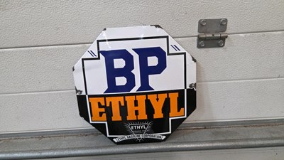 Lot 540 - BP ETHYL ENAMEL SIGN 12" X 12"