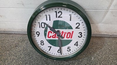 Lot 802 - CASTROL WALL CLOCK 12" DIA