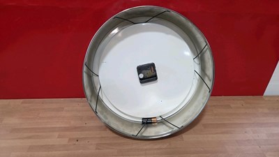 Lot 377 - CASTROL STYLE WALL CLOCK 12" DIA