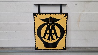 Lot 683 - WOODEN HAND PAINTED , DOUBLE SIDED AA SIGN 24" X 17"