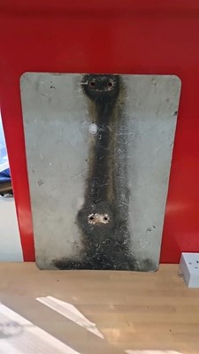 Lot 287 - DOUBLE BENDS ALUMINIUM SIGN 21" X 14"