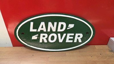 Lot 823 - CAST LAND ROVER SIGN 14" X 7"