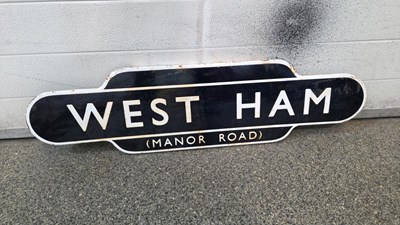 Lot 55 - WEST HAM RAILWAY SIGN 36" X 10"