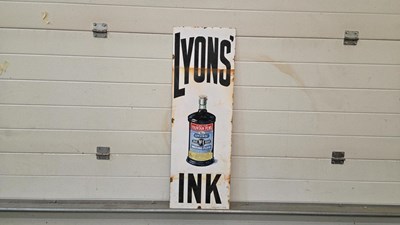 Lot 621 - LYONS INK ENAMEL SIGN 36" X 12"