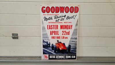 Lot 655 - GOODWOOD MOTOR RACING AT ITS BEST SIGN 24" X 16"