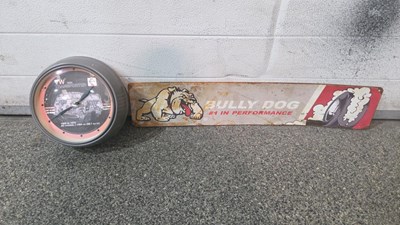 Lot 843 - HAYNES VW CLOCK & BULLY DOG SIGN
