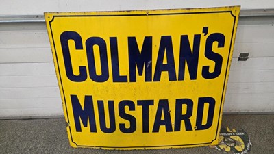 Lot 867 - LARGE COLMAN'S MUSTARD ENAMEL SIGN 48" X 42"