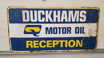 Lot 605 - DUCKHAMS MOTOR OIL RECEPTION SIGN 59" X 29"