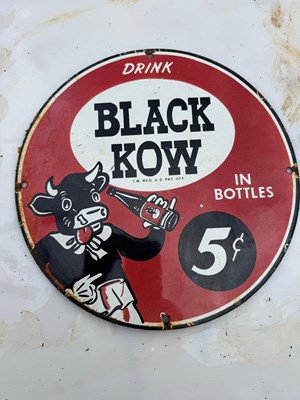 Lot 361 - BLACK KOW POP ENAMEL SIGN 12" DIA
