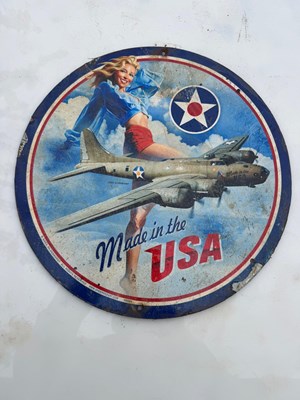 Lot 709 - MADE IN THE USA SIGN 14" DIA