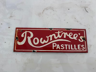 Lot 745 - ROWNTREE'S PASTILLES ENAMEL SIGN 12" X 4"