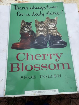 Lot 543 - CHERRY BLOSSOM SHOE POLISH TIN SIGN 28" X 18"