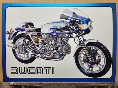 Lot 703 - DUCATI 900 SUPER SPORT METAL SIGN 38" X 27"