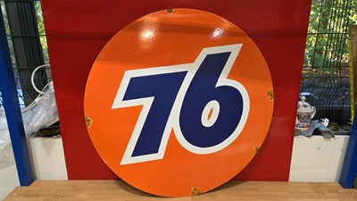 Lot 565 - "76" STYLE ENAMEL SIGN 30" DIA