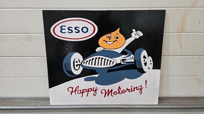 Lot 37 - HAND PAINTED ESSO HAPPY MOTORING SIGN - ALL PROCEEDS TO CHARITY