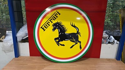 Lot 268 - FERRARI ALUMINIUM PRINTED SIGN 30" DIA