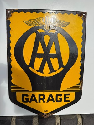Lot 281 - AA GARAGE ENAMEL SIGN 10.5" X 16"