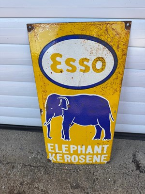 Lot 419 - ESSO ELEPHANT KEROSENE ENAMEL SIGN 24" X 12"