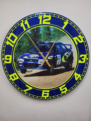 Lot 498 - HANDMADE 32" DIAMETER COLIN MCRAE CLOCK