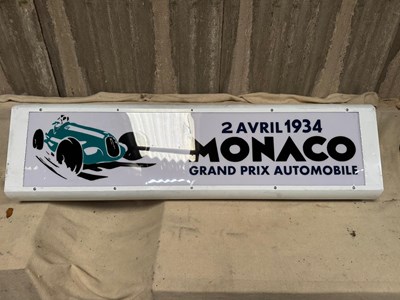 Lot 691 - MONACO GRAND PRIX 1934 LIGHT UP SIGN 50" X 13.5"