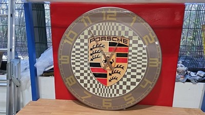 Lot 87 - HANDMADE 32" PORSCHE PASHA CLOCK-ALLPROCEEDS TO CHARITY