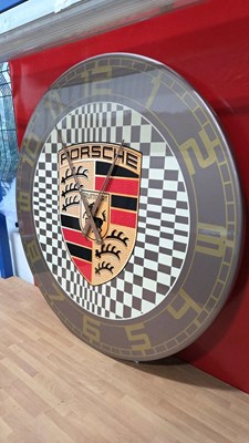 Lot 87 - HANDMADE 32" PORSCHE PASHA CLOCK-ALLPROCEEDS TO CHARITY