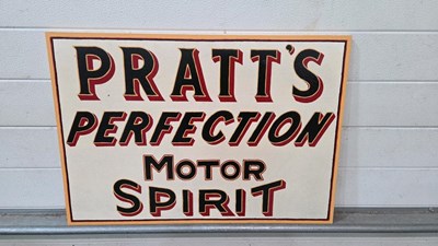 Lot 751 - WOODEN HAND PAINTED PRATT'S PERFECTION SIGN-ALL PROCEEDS TO CHARITY