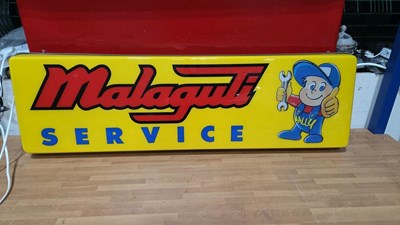 Lot 123 - MALAGUTI DEALER SERVICE LIGHT UP SIGN 41" X 12"