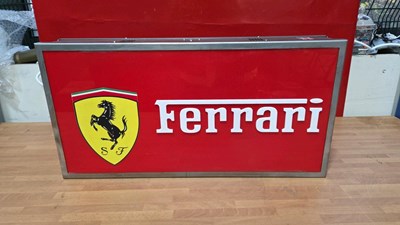 Lot 465 - FERRARI , DOUBLE SIDED LIGHT UP SIGN 24" X 12"