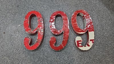 Lot 841 - 999 NUMBERS MADE FROM OLD OIL CANS 20" X 10"