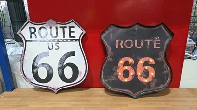 Lot 891 - 2 X ROUTE 66 METAL SIGNS 20" X 18"