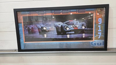 Lot 261 - PORSCHE 917 FRAMED PICTURE 43" X 22"
