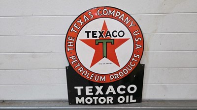 Lot 711 - TEXACO MOTOR OIL REPRODUCTION,ENAMEL SIGN 27" X 21"