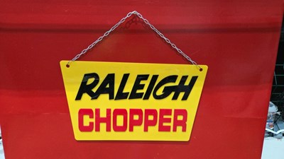 Lot 253 - RALEIGH CHOPPER PERSPEX SIGN 21" X 12"